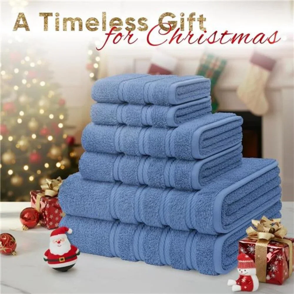 New Luxury 6 Piece Towel Set, 2 Bath Towels 2 Hand Towel 2 Washcloths